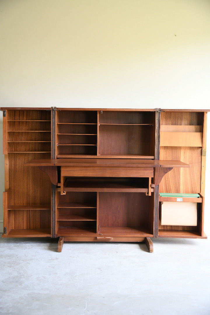 Mid Century Newcraft Home Office Folding Desk Cabinet