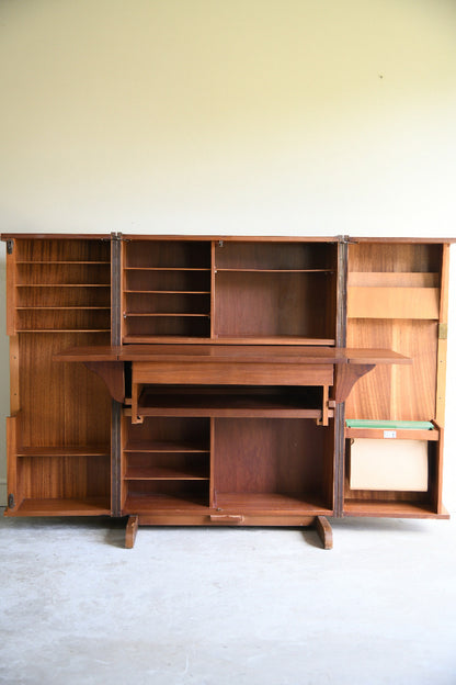Mid Century Newcraft Home Office Folding Desk Cabinet