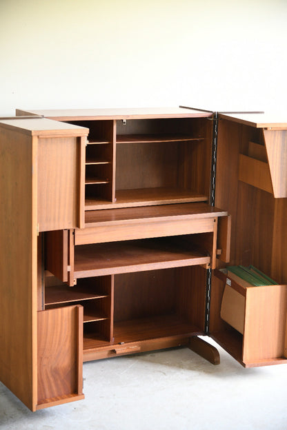 Mid Century Newcraft Home Office Folding Desk Cabinet