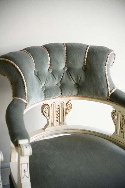 Pair of Late Victorian Green Upholstered Tub Chairs