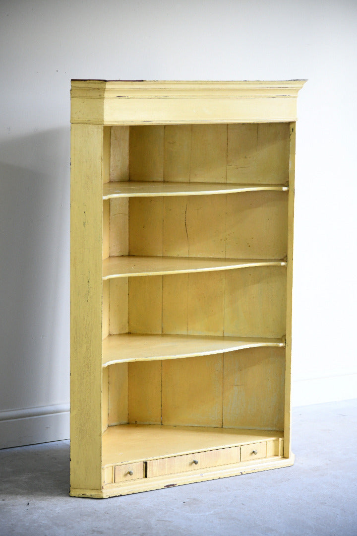 Antique 19th Century Painted Wall Mount Corner Cupboard