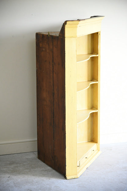 Antique 19th Century Painted Wall Mount Corner Cupboard