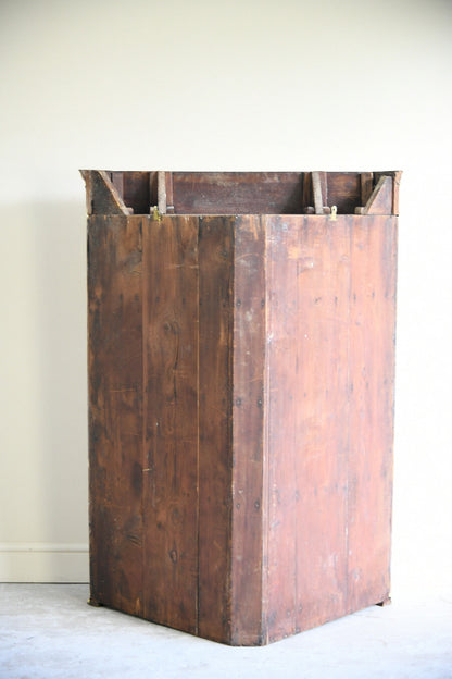 Antique 19th Century Painted Wall Mount Corner Cupboard