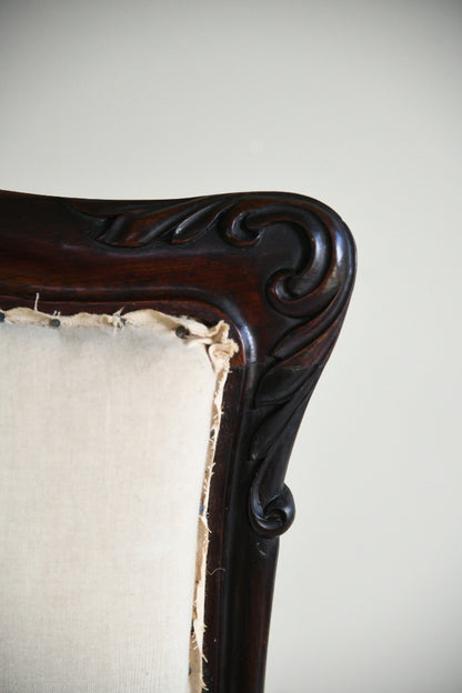 Antique Victorian Rosewood Open Armchair