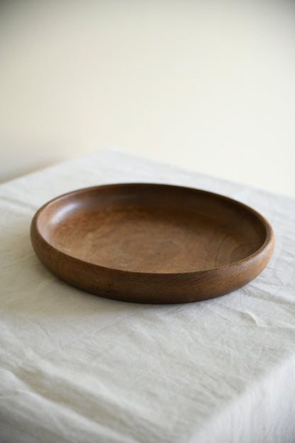 Vintage Hand Turned Wooden Shallow Bowl
