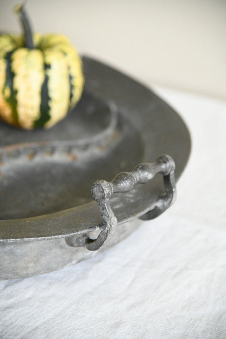 18th Century Pewter Oval Warming Dish by G & J Alderson