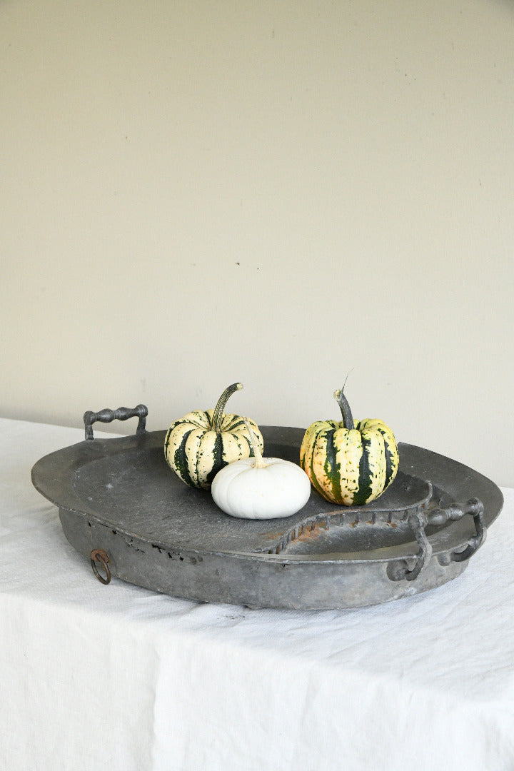 18th Century Pewter Oval Warming Dish by G & J Alderson