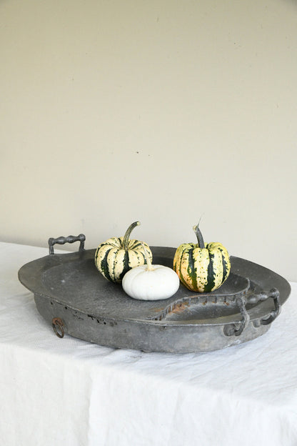 18th Century Pewter Oval Warming Dish by G & J Alderson