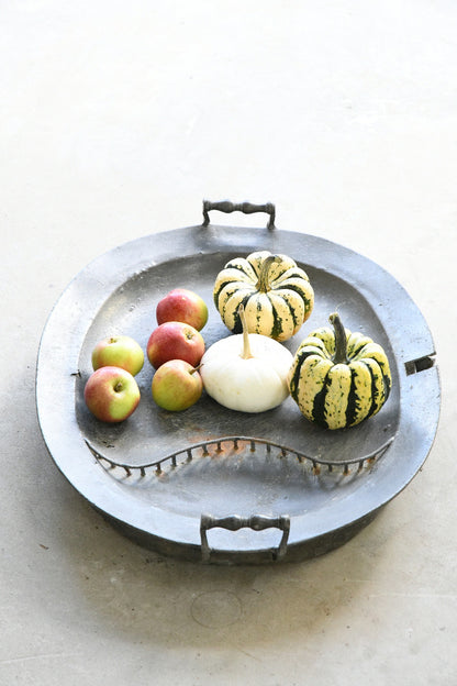 18th Century Pewter Oval Warming Dish by G & J Alderson