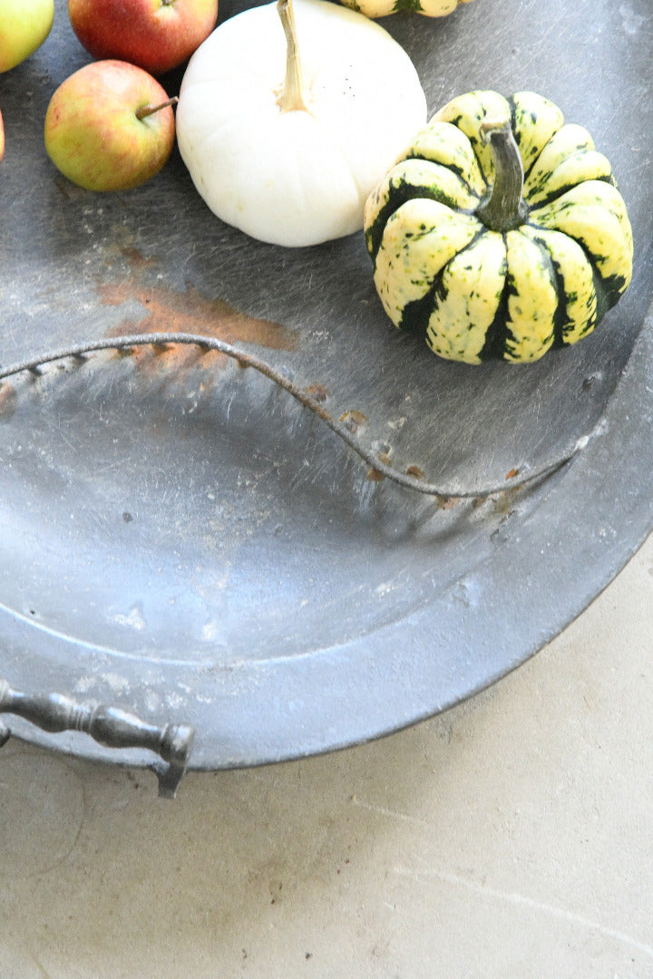18th Century Pewter Oval Warming Dish by G & J Alderson