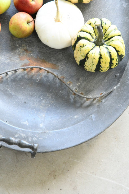 18th Century Pewter Oval Warming Dish by G & J Alderson