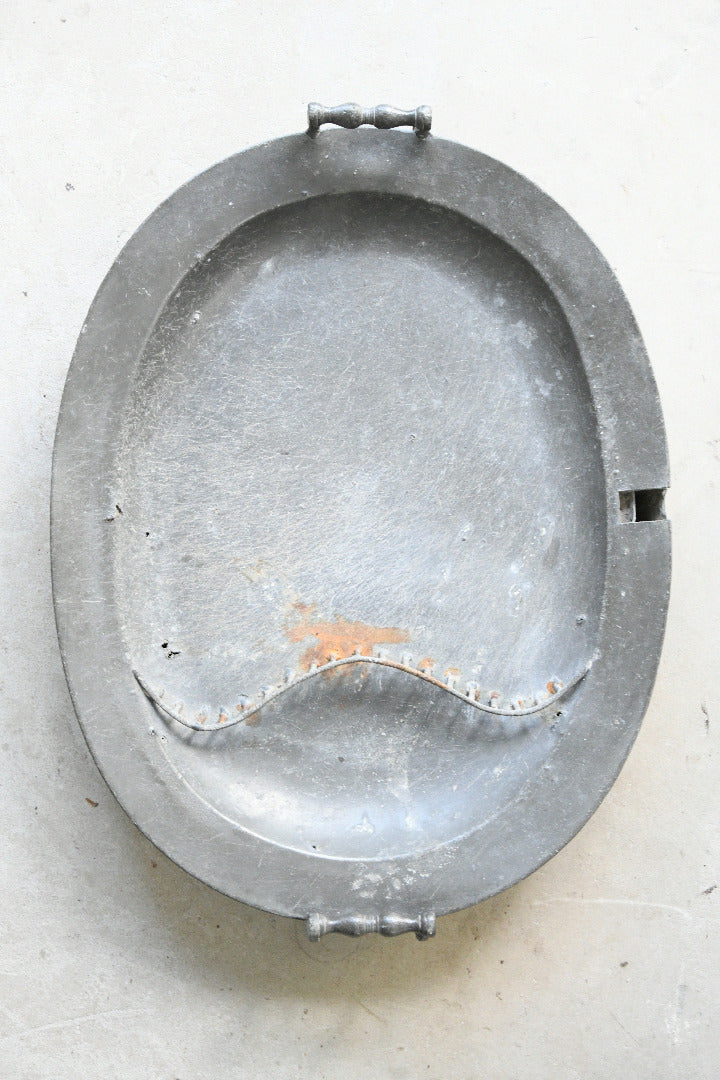 18th Century Pewter Oval Warming Dish by G & J Alderson