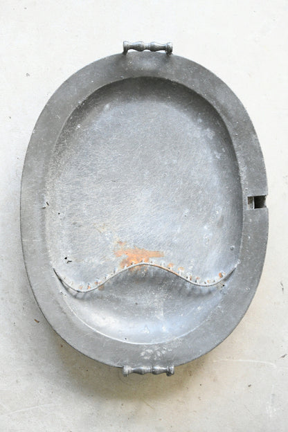 18th Century Pewter Oval Warming Dish by G & J Alderson