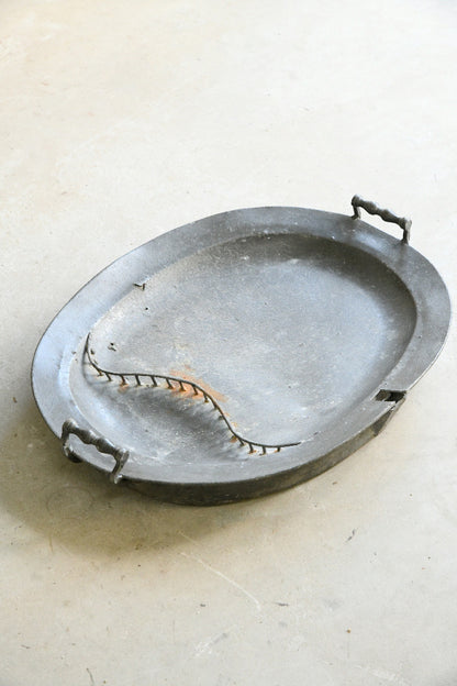 18th Century Pewter Oval Warming Dish by G & J Alderson