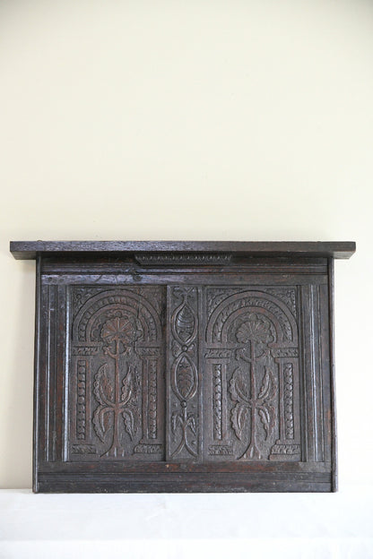 Antique Carved Oak Wall Panel