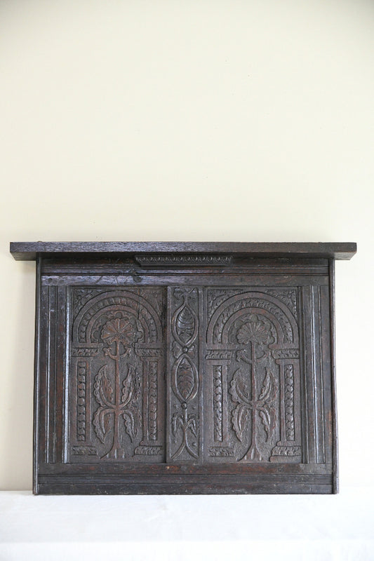 Antique Carved Oak Wall Panel