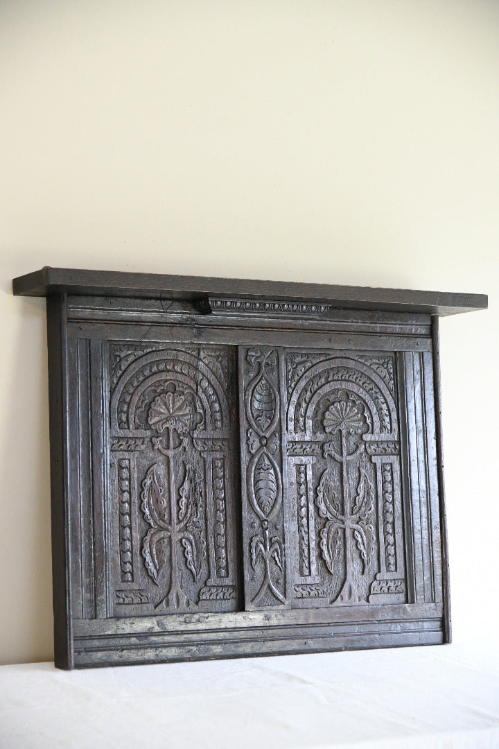 Antique Carved Oak Wall Panel