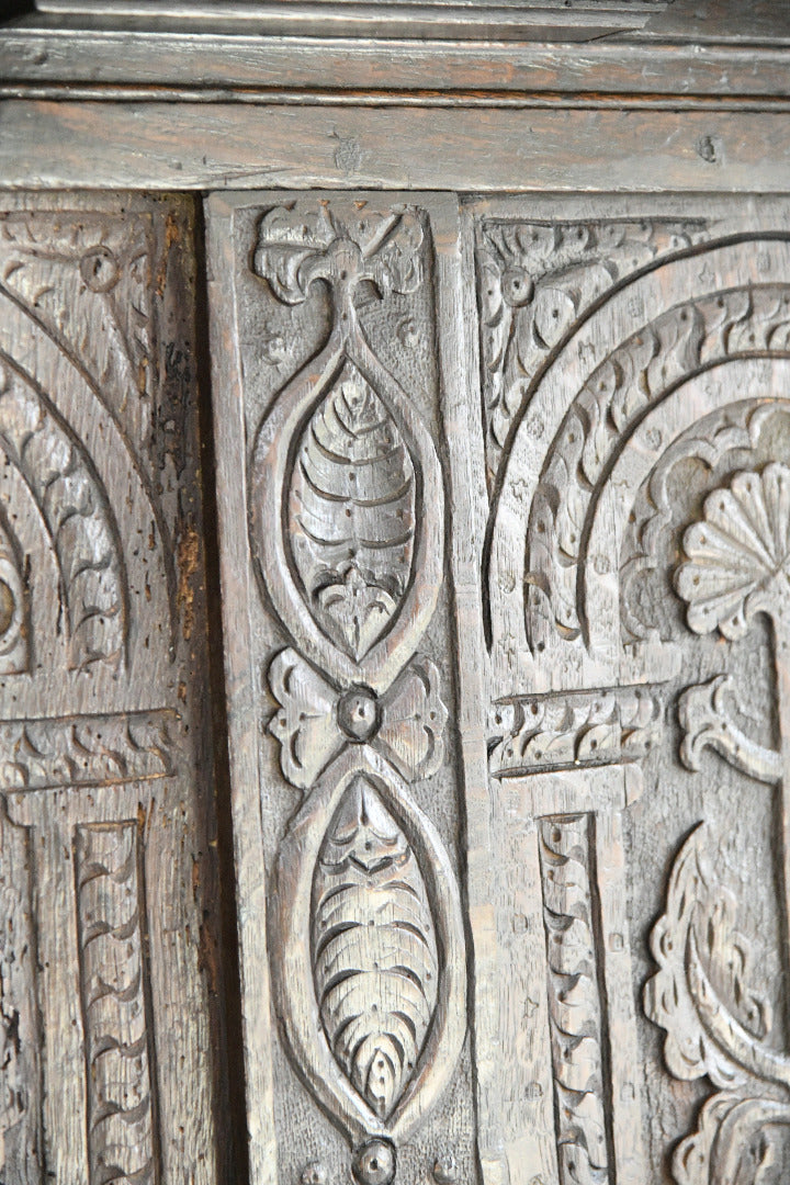 Antique Carved Oak Wall Panel