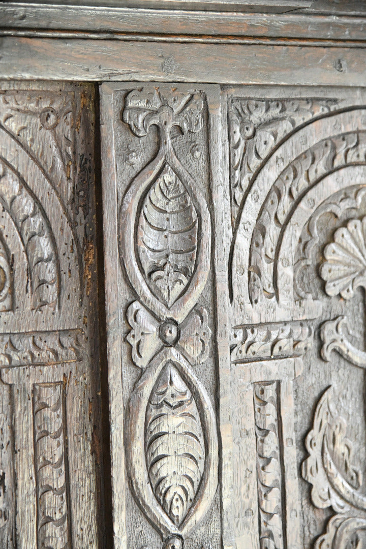 Antique Carved Oak Wall Panel
