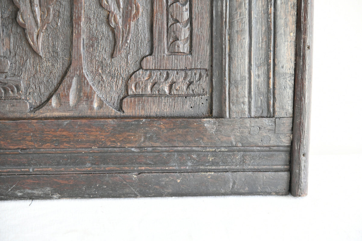 Antique Carved Oak Wall Panel