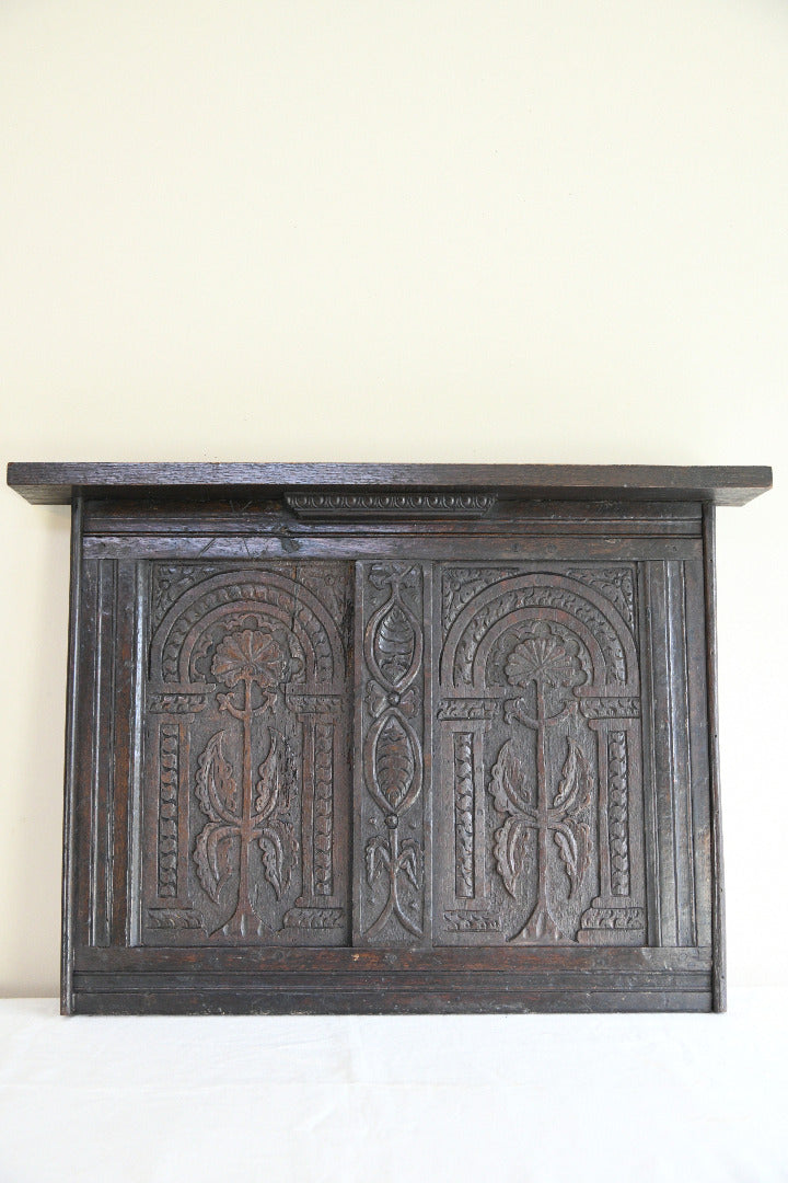 Antique Carved Oak Wall Panel