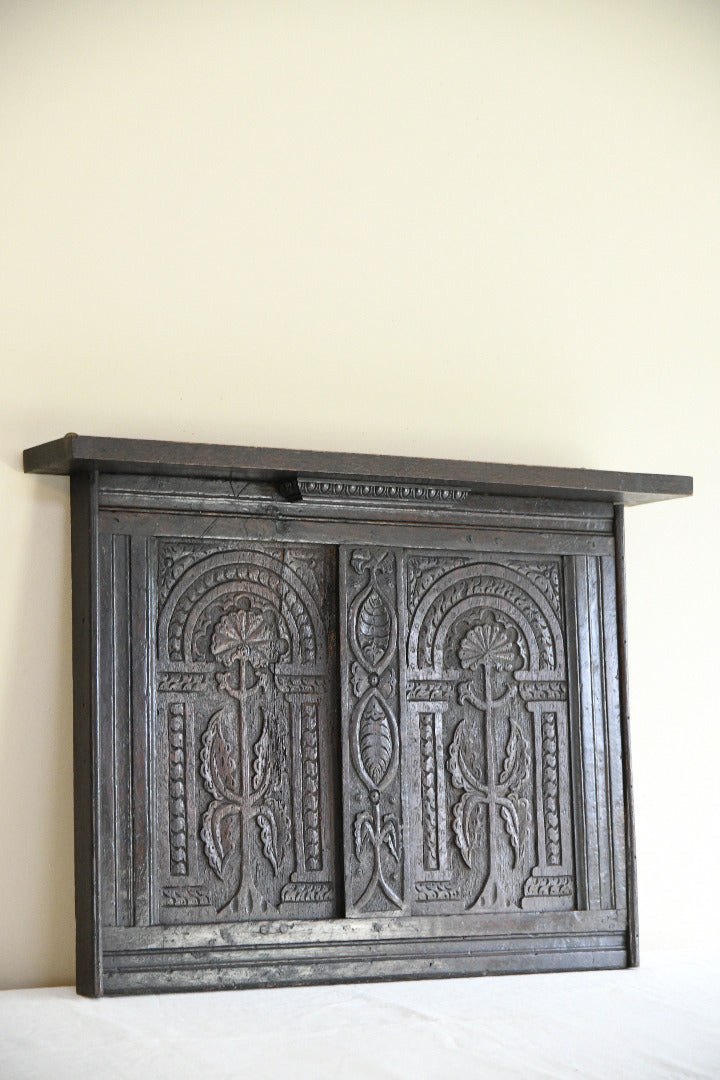 Antique Carved Oak Wall Panel