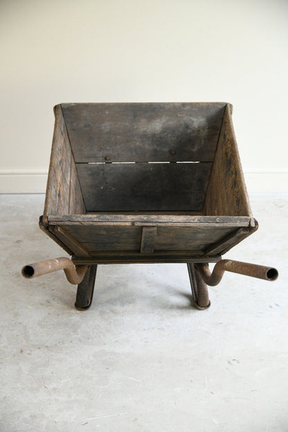 Vintage Wooden and Iron Garden Wheelbarrow