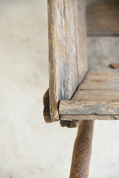 Vintage Wooden and Iron Garden Wheelbarrow