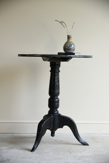 Ebonised Occasional Games Table with Norfolk Regiment Decoration