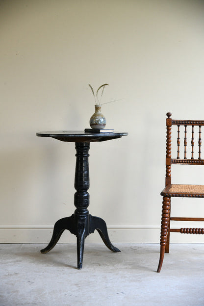 Ebonised Occasional Games Table with Norfolk Regiment Decoration