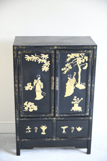 Black Oriental Chinoiserie Cupboard