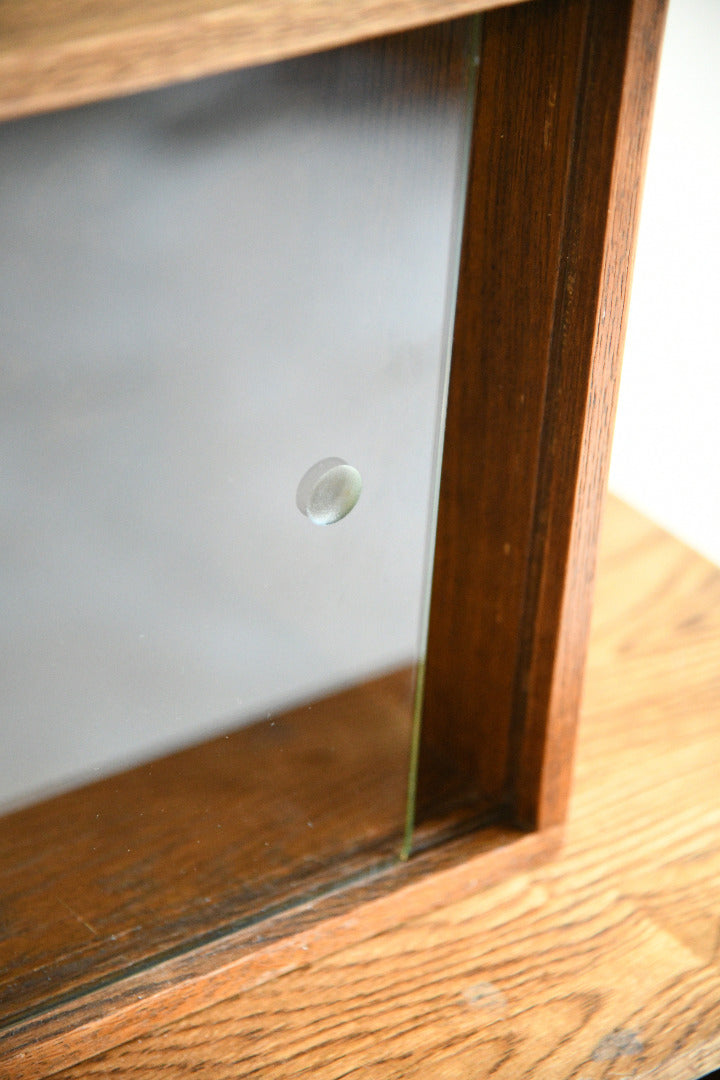 Vintage Unix Oak Modular Stepped Display Cabinet with Sliding Glass Doors