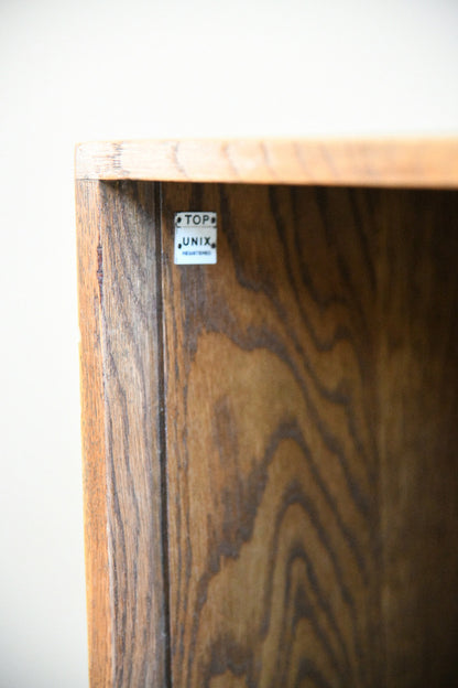 Vintage Unix Oak Modular Stepped Display Cabinet with Sliding Glass Doors