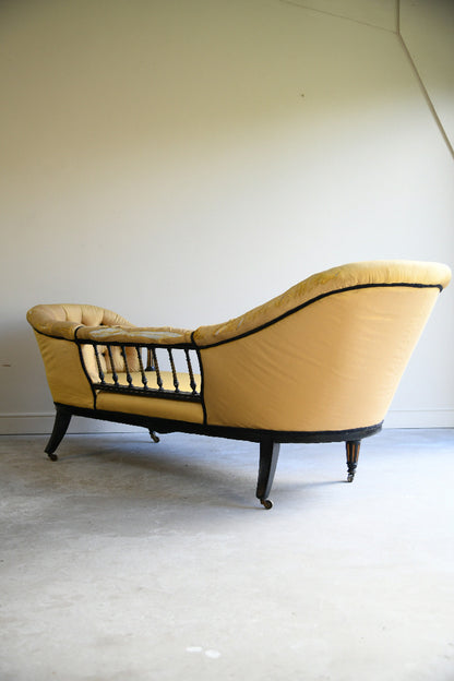 Victorian Ebonised and Upholstered Conversation Sofa for Reupholstery
