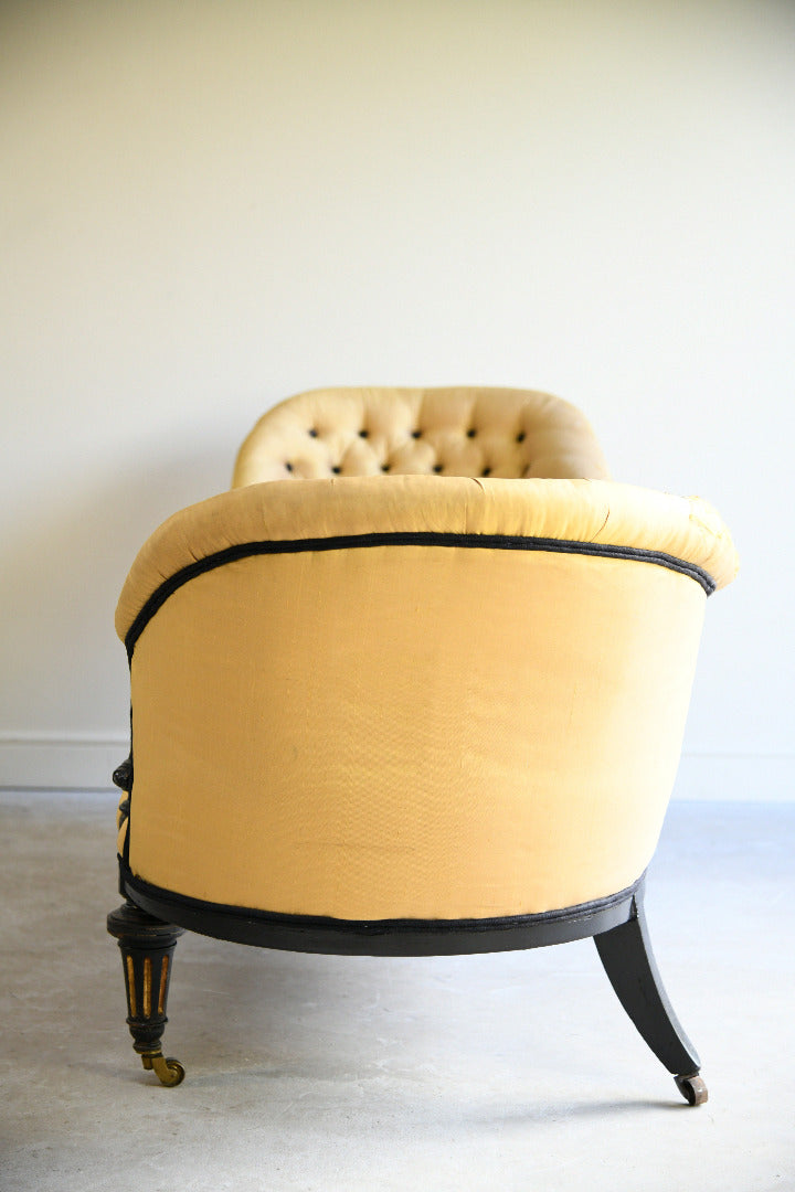 Victorian Ebonised and Upholstered Conversation Sofa for Reupholstery