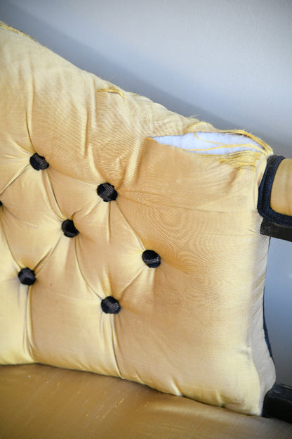 Victorian Ebonised and Upholstered Conversation Sofa for Reupholstery