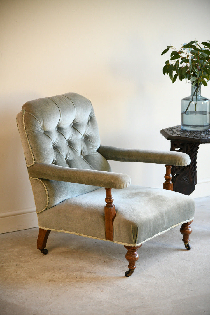 Victorian Button Back Upholstered Armchair