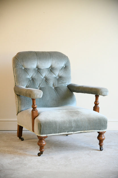 Victorian Button Back Upholstered Armchair