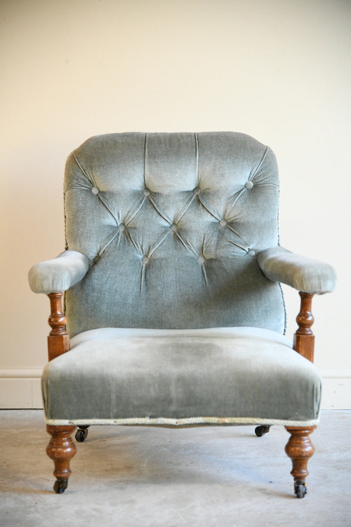 Victorian Button Back Upholstered Armchair