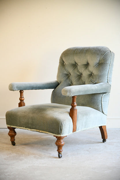 Victorian Button Back Upholstered Armchair