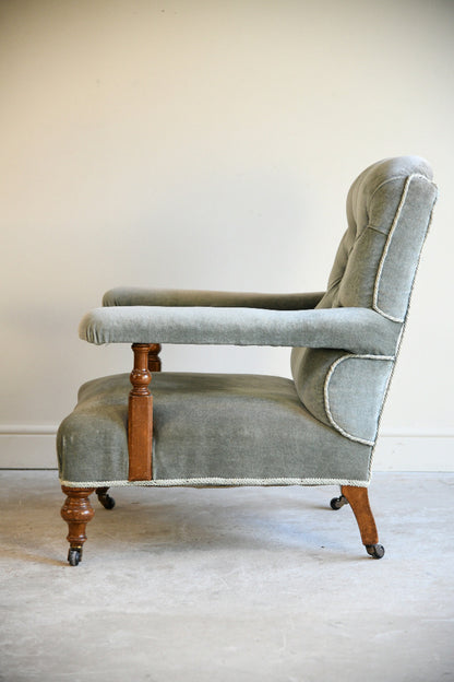Victorian Button Back Upholstered Armchair