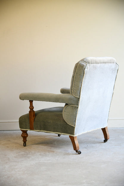Victorian Button Back Upholstered Armchair