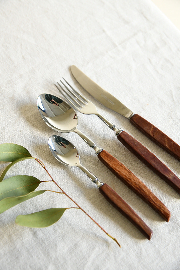 Vintage Boxed Glosswood Cutlery Set ? 24 Pieces
