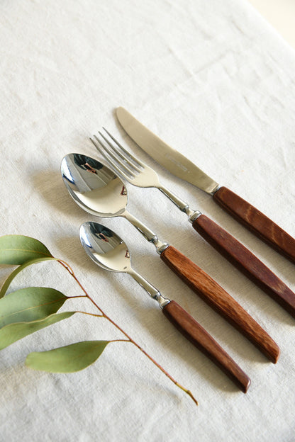 Vintage Boxed Glosswood Cutlery Set ? 24 Pieces