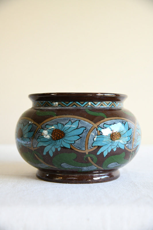 Antique Foley Intarsio Art Nouveau Floral Pot