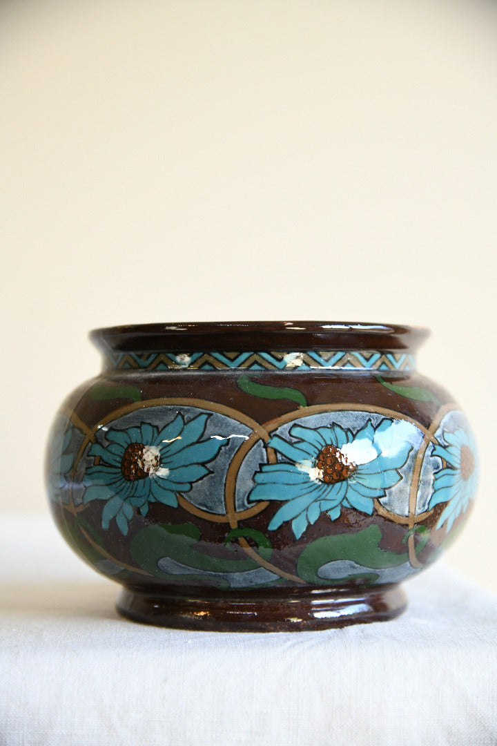 Antique Foley Intarsio Art Nouveau Floral Pot