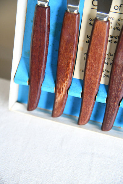 Vintage Glosswood Cutlery Set ? 6 Knives & 6 Forks
