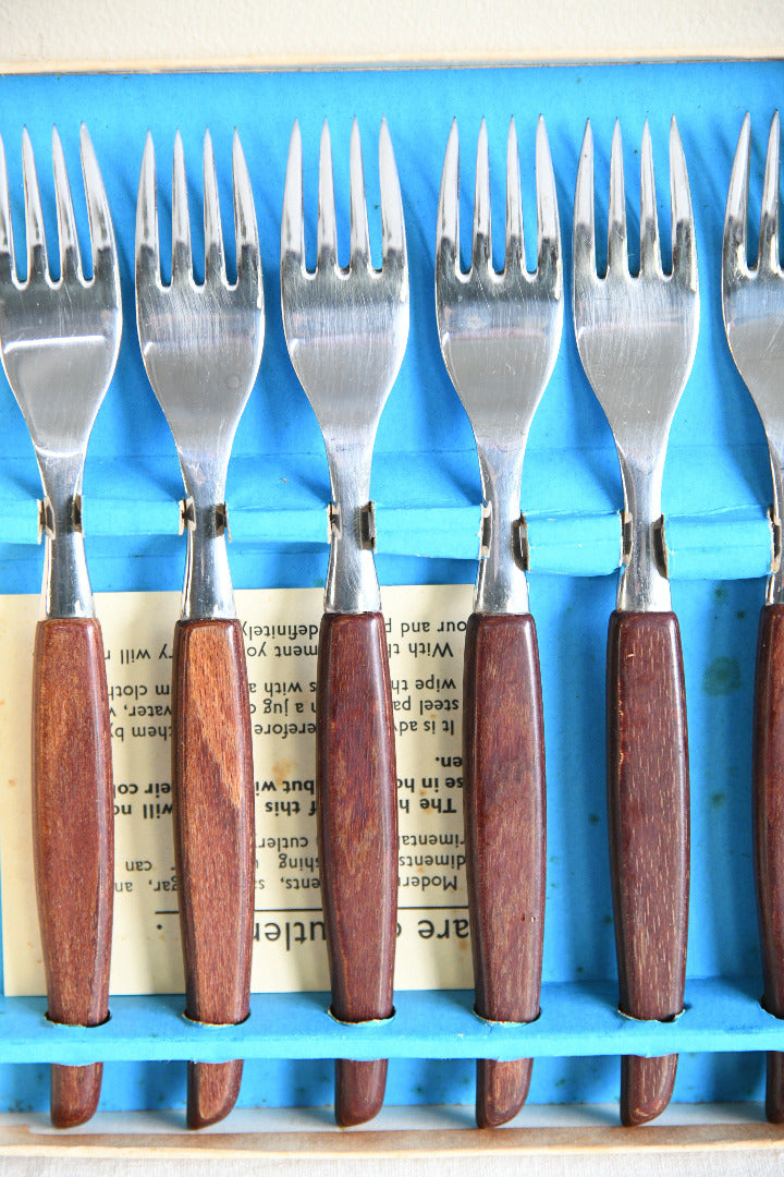Vintage Glosswood Cutlery Set ? 6 Knives & 6 Forks