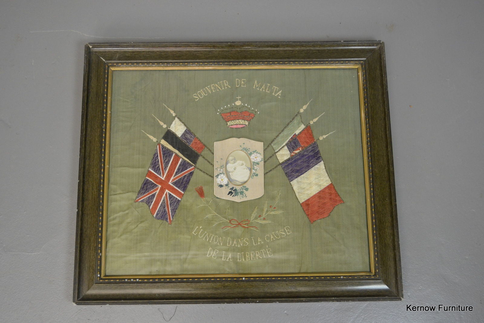 WWI Silk Embroidered Picture - Kernow Furniture