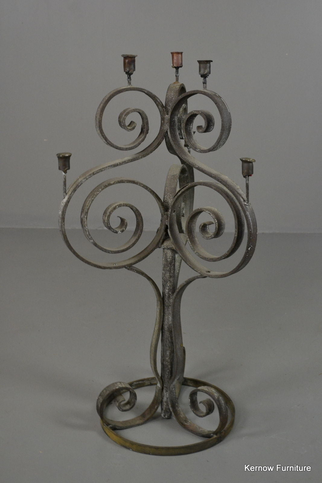 Scrolled Wrought Iron Large Candelabra - Kernow Furniture